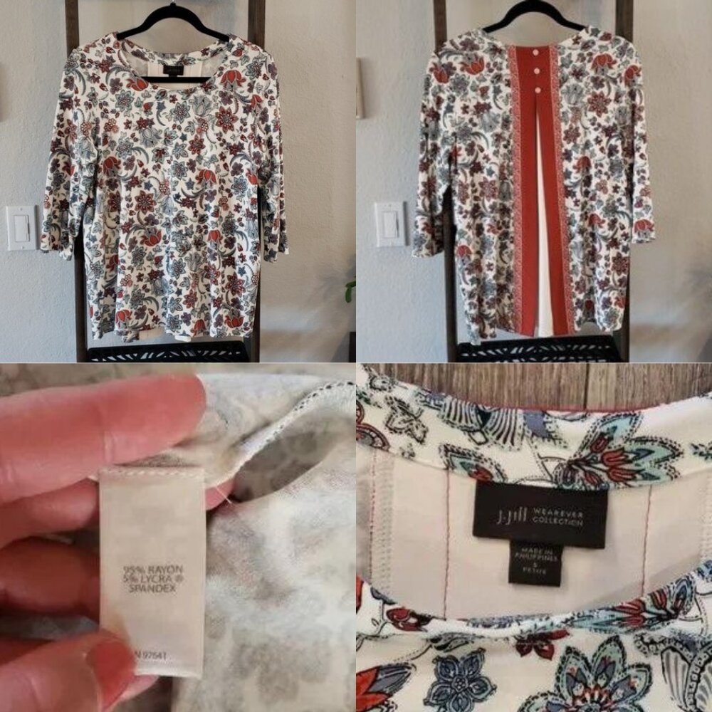 Blouse Womens Long Sleeve Sweater 3/4 Sleeve Lightweight Floral Bundle Lot S/M - Picture 11 of 11